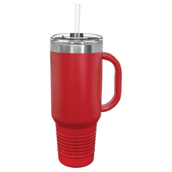 40 oz. Polar Camel Red Travel Mug with Handle - Straw Included - Image 4