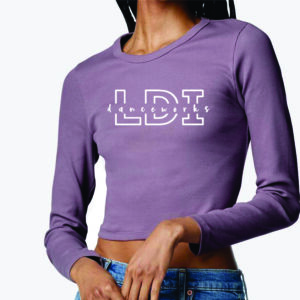 LDI Women's Baby Rib Long Sleeve Cropped Tee